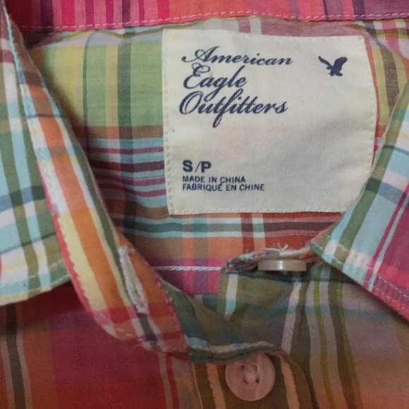 Rainbow Plaid Button-Up - Picture 2 of 5